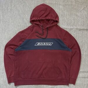 Burgundy and navy Dickies hoodie -‎ XL